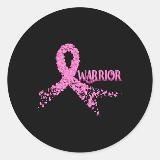 Colon Cancer Warrior Awareness Pink Ribbon Ronde Sticker (Voorkant)