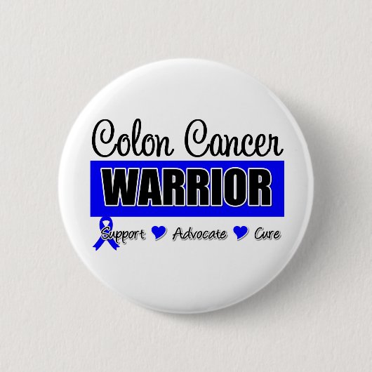 Colon Cancer Warrior Badge Ronde Button 5,7 Cm (Voorkant)