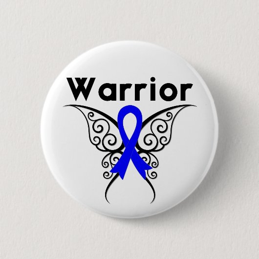 Colon Cancer Warrior Butterfly Ronde Button 5,7 Cm (Voorkant)