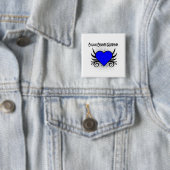 Colon Cancer Warrior Heart Vierkante Button 5,1 Cm (In situ)