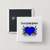 Colon Cancer Warrior Heart Vierkante Button 5,1 Cm (Voorkant /achterkant)