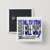 Colon Cancer Warrior Vierkante Button 5,1 Cm (Voorkant /achterkant)