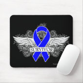 Colon Cancer Winged SURVIVOR Ribbon Muismat (Met muis)