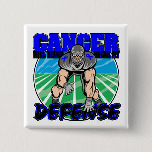 Colon Cancer zal mijn verdediging nooit breken Vierkante Button 5,1 Cm
