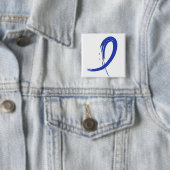 Colon Cancer's Blue Ribbon A4 Vierkante Button 5,1 Cm (In situ)