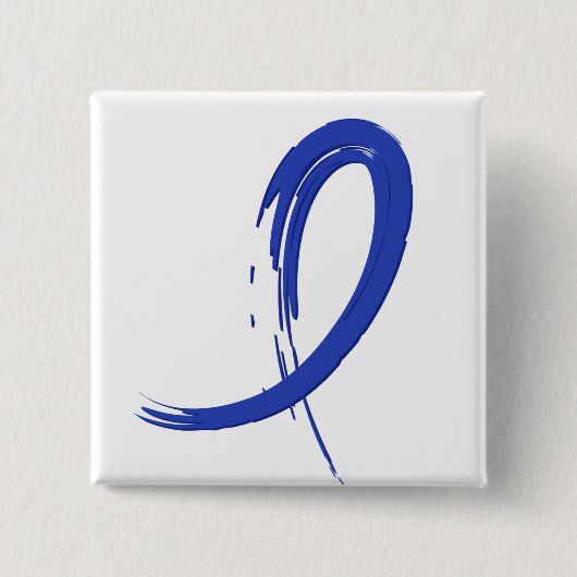 Colon Cancer's Blue Ribbon A4 Vierkante Button 5,1 Cm (Voorkant)