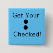 Colon Check Vierkante Button 5,1 Cm (Voorkant)