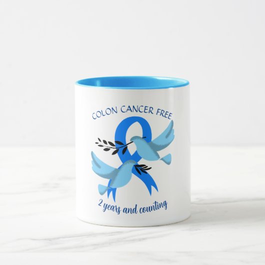 Colon kanker overlevende 2 jaar cadeau personalise mok (Midden)
