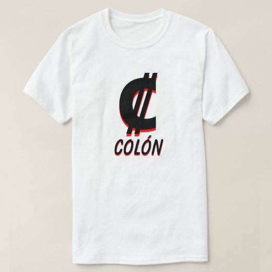 ₡ colón white t-shirt (Design voorkant)