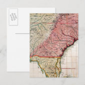 COLONIAL AMERIKA MAP, 1733 BRIEFKAART (Voorkant / Achterkant)