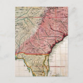 COLONIAL AMERIKA MAP, 1733 BRIEFKAART (Voorkant)