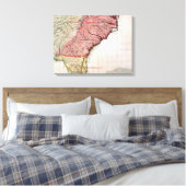 COLONIAL AMERIKA MAP, 1733 CANVAS AFDRUK (Insitu (Slaapkamer))