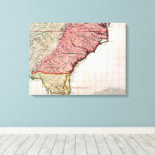 COLONIAL AMERIKA MAP, 1733 CANVAS AFDRUK (Insitu (Houten vloer))