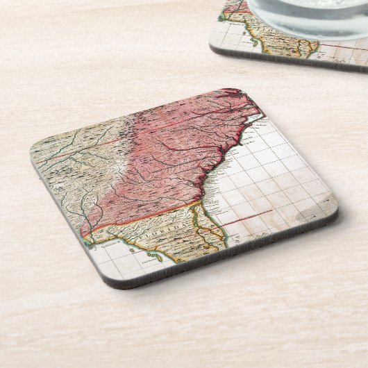 COLONIAL AMERIKA MAP, 1733 DRANKJES ONDERZETTER (Linkerzijde)