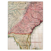 COLONIAL AMERIKA MAP, 1733 KLEMBORD (Achterkant)