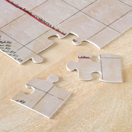 COLONIAL AMERIKA MAP, 1733 LEGPUZZEL (Zijkant)