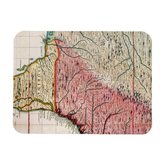 COLONIAL AMERIKA MAP, 1733 MAGNEET (Horizontaal)