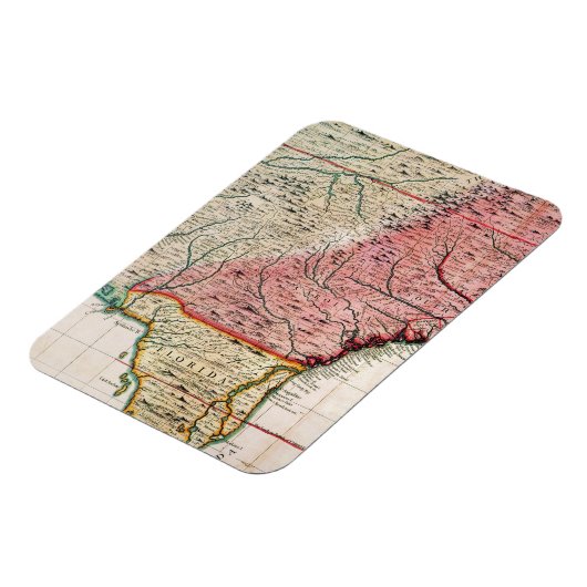 COLONIAL AMERIKA MAP, 1733 MAGNEET (Linkerzijde)