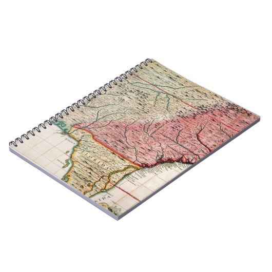 COLONIAL AMERIKA MAP, 1733 NOTITIEBOEK (Linkerzijde)