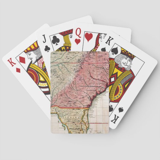 COLONIAL AMERIKA MAP, 1733 POKERKAARTEN (Achterkant)