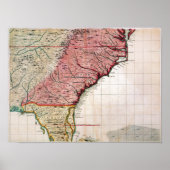 COLONIAL AMERIKA MAP, 1733 POSTER (Voorkant)