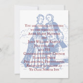 Colonial Amerikaanse paar bruiloft Kaart (Voorkant)