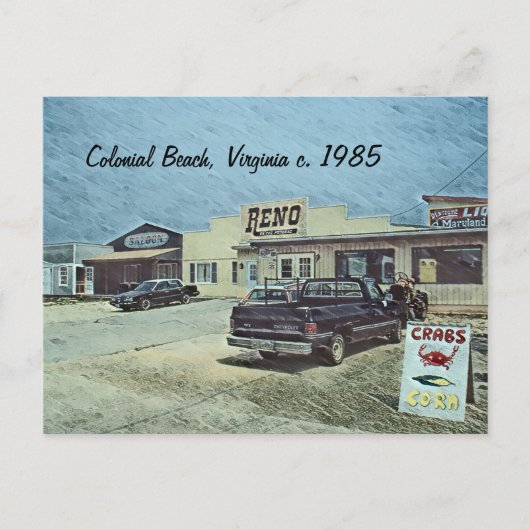 Colonial Beach, Virginia circa 1985 Briefkaart (Voorkant)