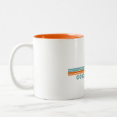 Colonial Beach Virginia Sun Palm Trees Tweekleurige Koffiemok (Links)