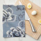 Colonial Blue Flower Pattern | Keukenhanddoeken (Quarter Fold)