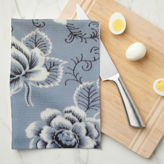 Colonial Blue Flower Pattern | Keukenhanddoeken (Quarter Fold)