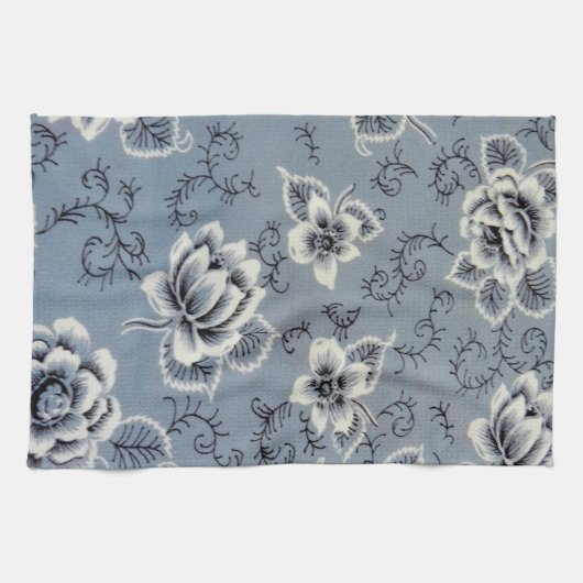 Colonial Blue Flower Pattern | Keukenhanddoeken (Horizontaal)