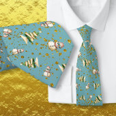 Colonial Blue Sand Snowman Beach Christmas Stropdas