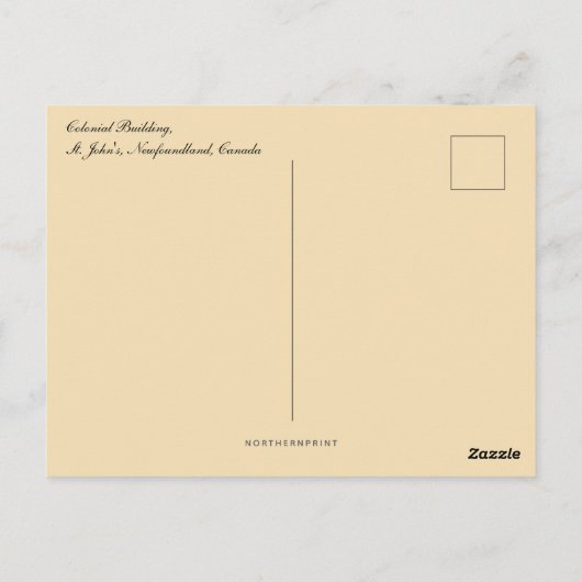 Colonial Building Newfoundland Canada Briefkaart (Achterkant)