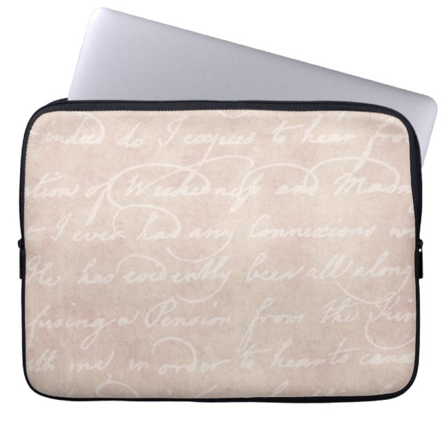  Colonial Script Parchment Paper Laptop Sleeve (Voorkant)
