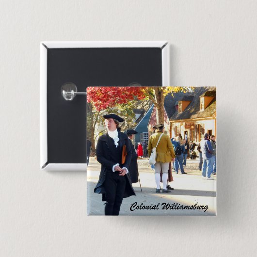 Colonial Williamsburg Vierkante Button 5,1 Cm (Voorkant /achterkant)