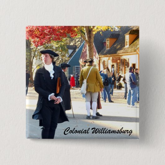 Colonial Williamsburg Vierkante Button 5,1 Cm (Voorkant)