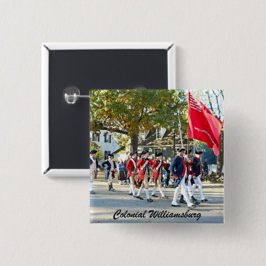Colonial Williamsburg Vierkante Button 5,1 Cm (Voorkant /achterkant)