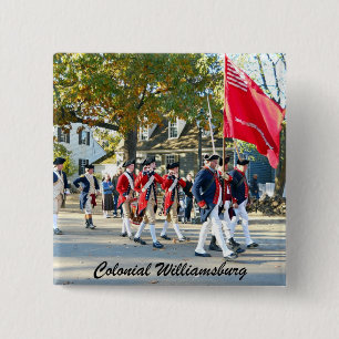 Colonial Williamsburg Vierkante Button 5,1 Cm