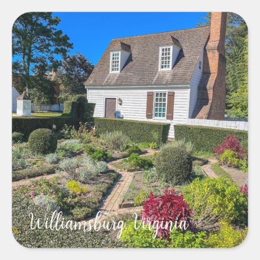 Colonial Williamsburg Virginia Vierkante Sticker (Voorkant)