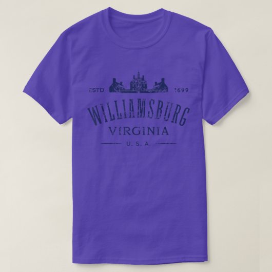 Colonial Williamsburg Virginia Vintage Vervallen  T-shirt (Design voorkant)