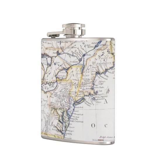 COLONIËLE AMERIKA: KAART, c1770 Heupfles (Links)