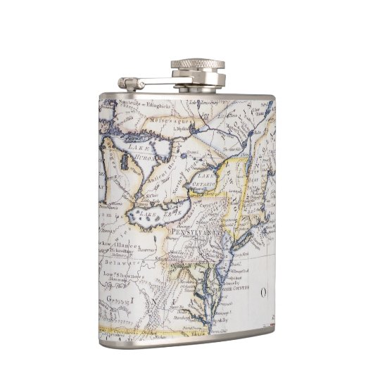 COLONIËLE AMERIKA: KAART, c1770 Heupfles (Rechts)