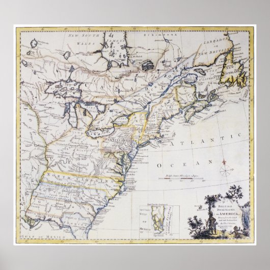 COLONIËLE AMERIKA: MAP, c1770 Poster (Voorkant)