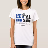 Colonkanker Christelijk Lucas 1:37 Donkerblauw lin T-shirt (Voorkant)