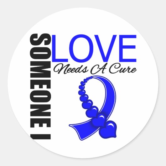 Colonkanker Iemand van wie ik hou heeft een behand Ronde Sticker (Voorkant)