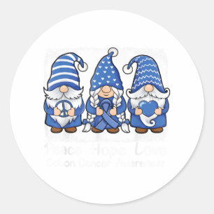 Colonkanker ondersteuning kabouters met lint color ronde sticker