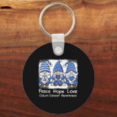Colonkanker ondersteuning kabouters met lint color sleutelhanger (Voorkant)