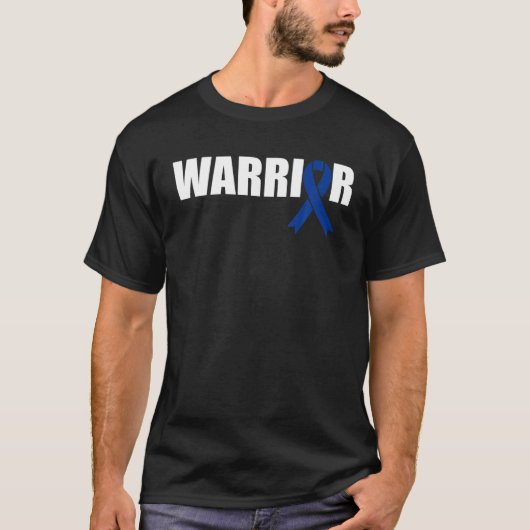 Colonkanker Warrior T-Shirt Donkerblauw Bewustzijn (Voorkant)