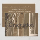 Colonnade Afstuderen Invitation Kaart (Voorkant / Achterkant)
