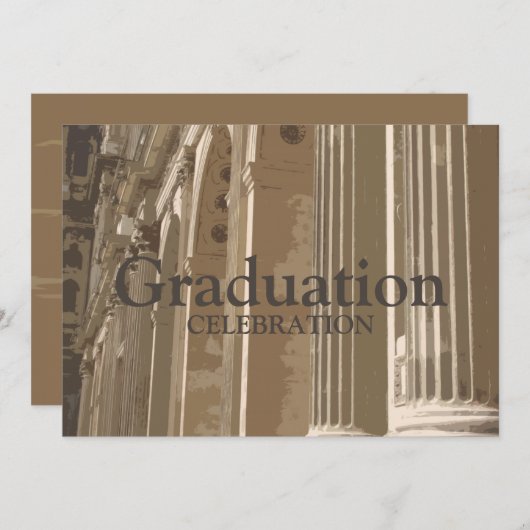 Colonnade Afstuderen Invitation Kaart (Voorkant / Achterkant)